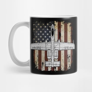 A-10 Warthog Thunderbolt US Aircraft Plane USAF Airplane America flag Mug